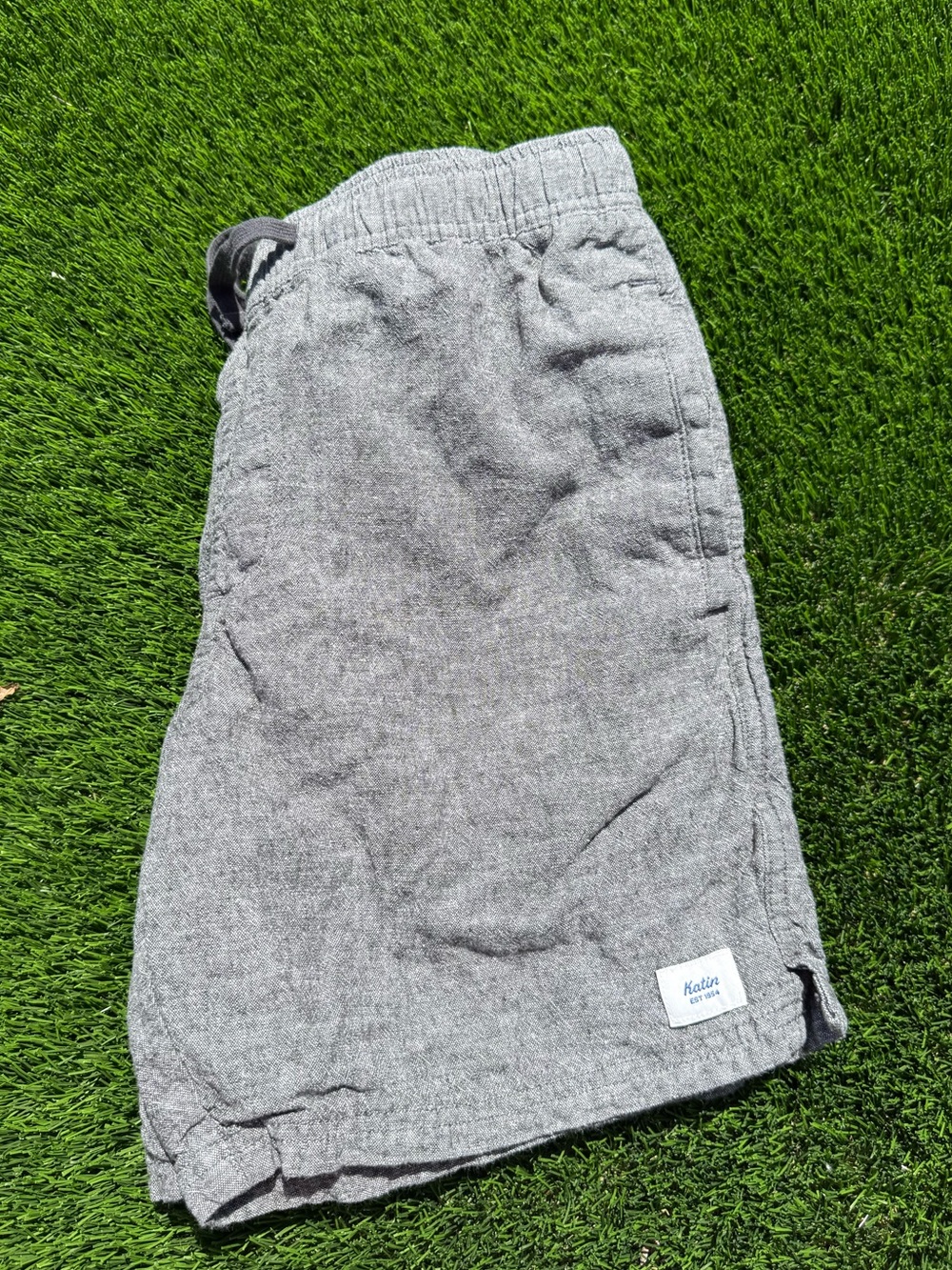 Katin linen blend elastic waist Gray Athletic Drawstring Shorts